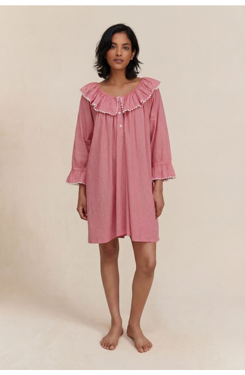 If Only If India Nightdress, Main, color, Redcurrant Gingham
