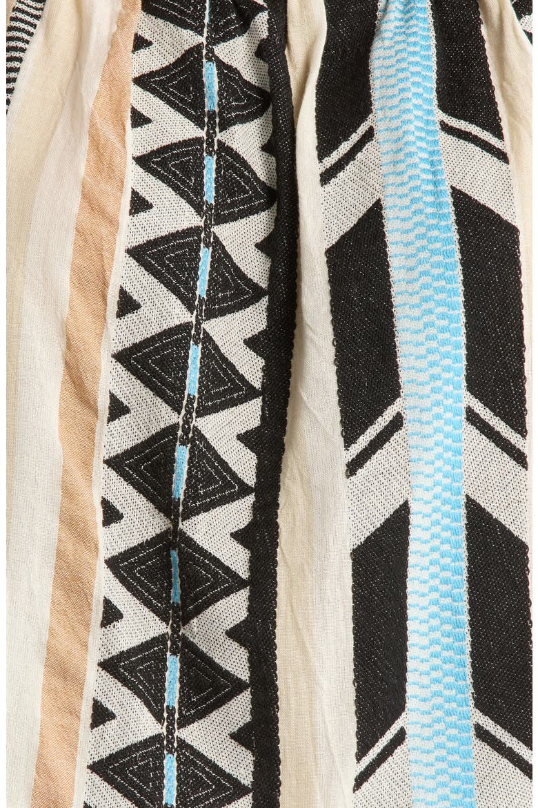 Ruffle Off the Shoulder Top, Alternate, color, NEUTRAL AZTEC