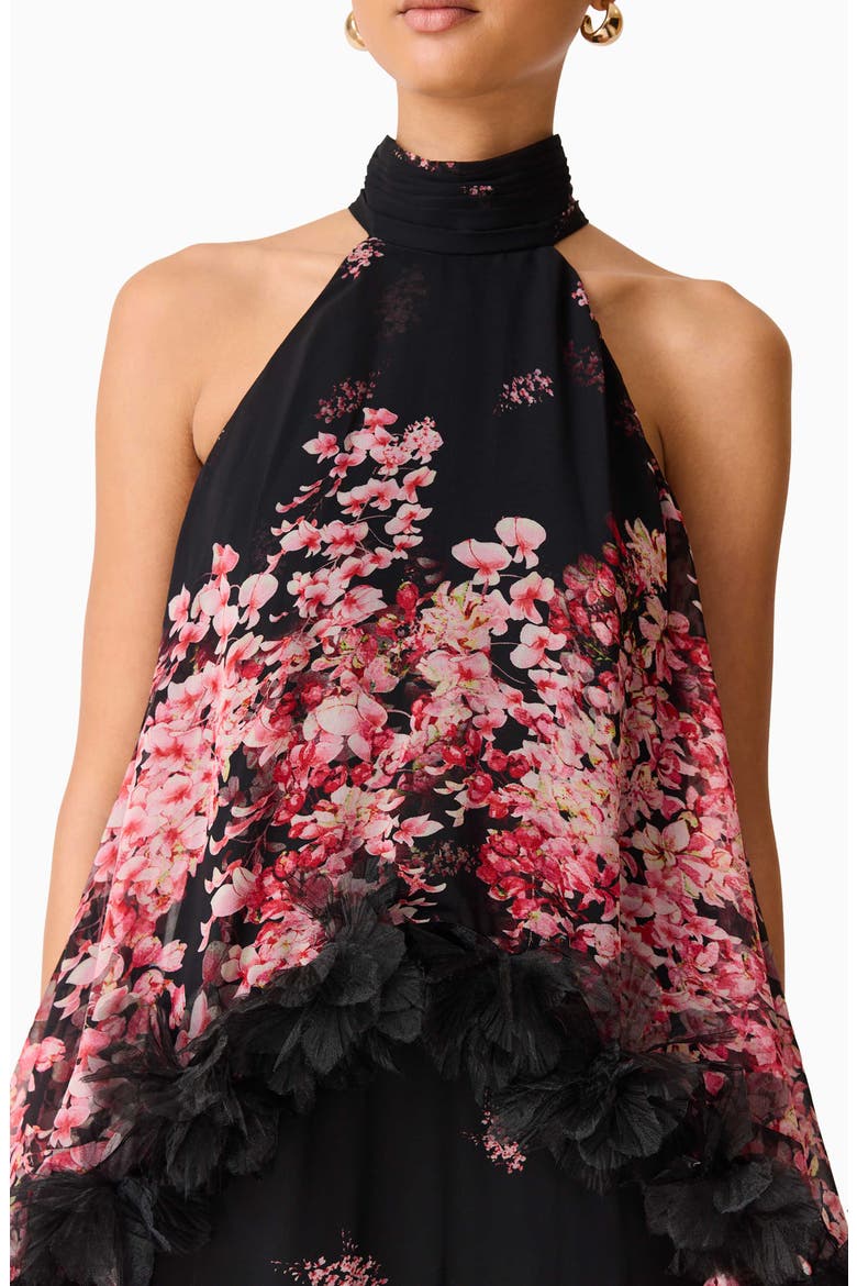 Tulsia Floral Georgette Gown, Alternate, color, PINK/ RED/ BLACK MULTI