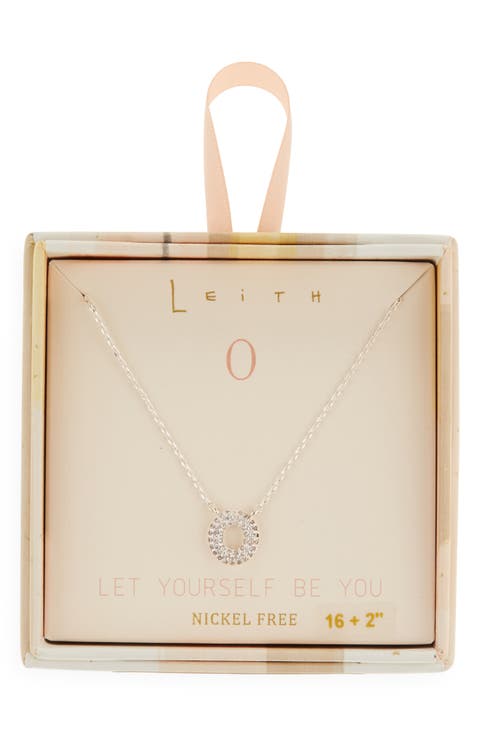 Cubic Zirconia Initial Pendant Necklace