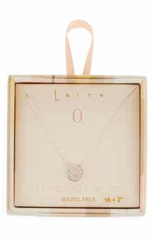 Leith Cubic Zirconia Initial Pendant Necklace
