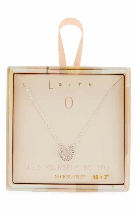 Leith Cubic Zirconia Initial Pendant Necklace