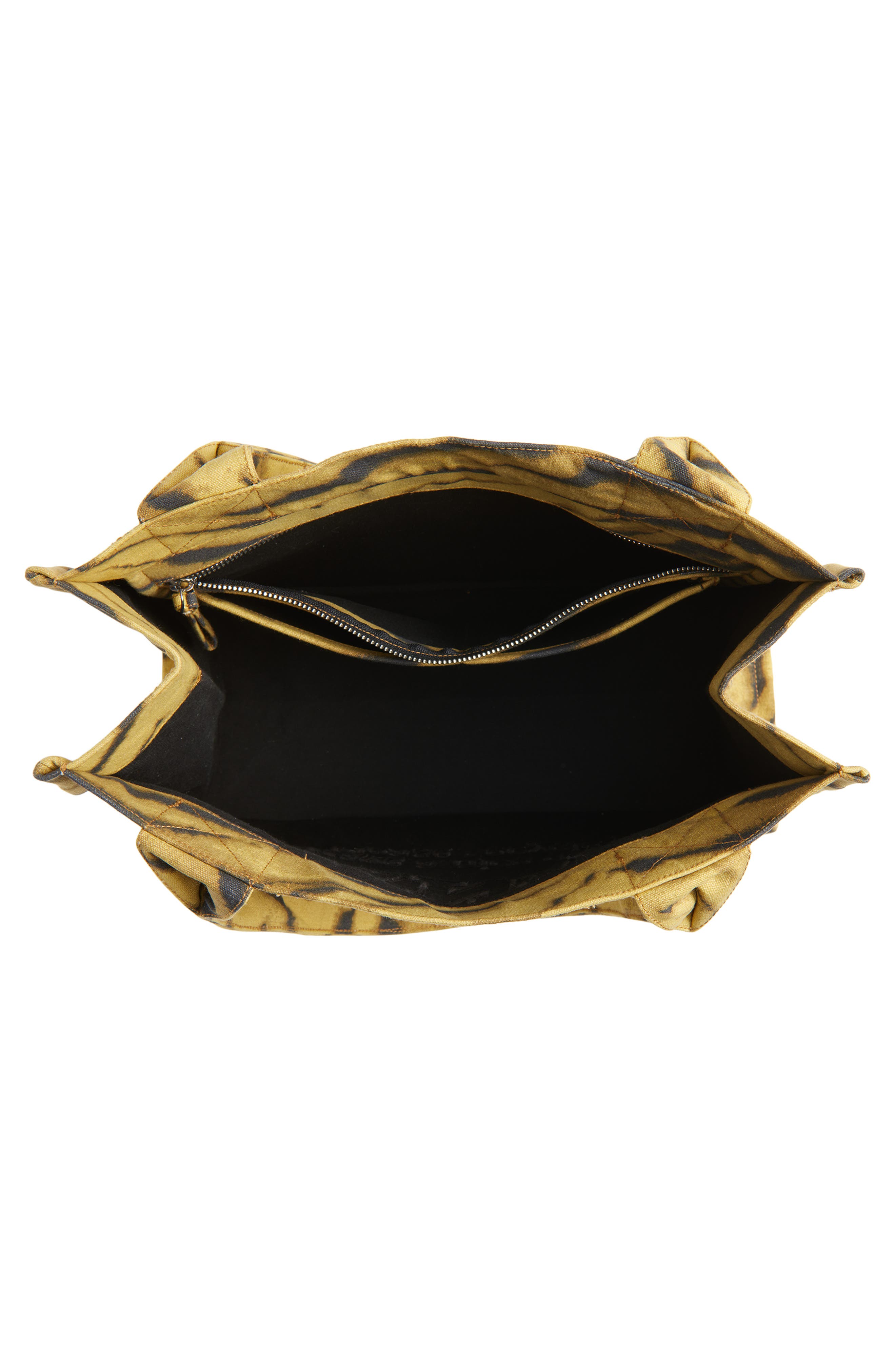 Ganni Large Zebra Print Shopper, Alternate, color, 