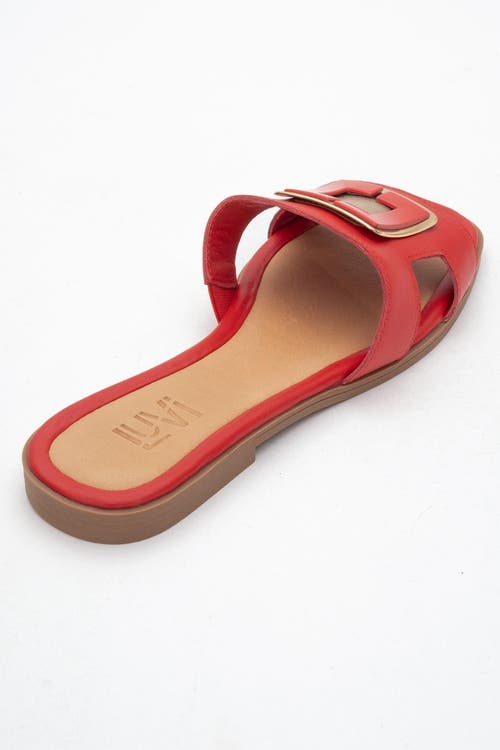 Forever & Always Shoes Millie Leather Buckle Slide