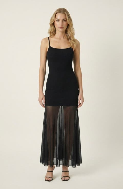 Sheer Mesh Maxi Dress