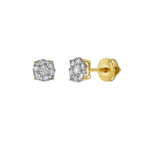 Luvmyjewelry Ballmore 10k Yellow Gold Diamond Unisex Earrings In 10k Yellow Gold
