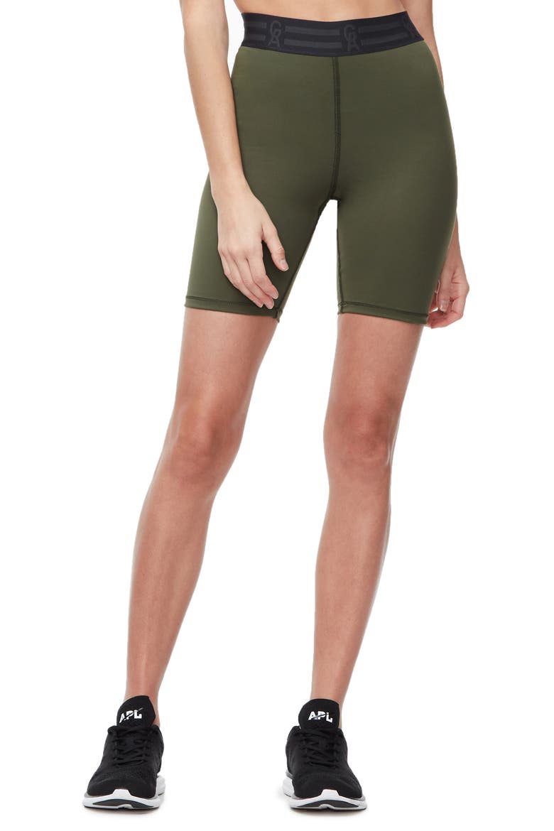 Icon High Waist Bike Shorts, Main, color, OLIVE002
