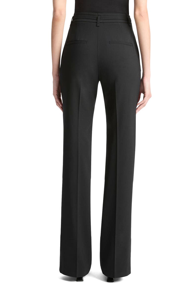 Belted High Waist Flare Leg Pants, Alternate, color, BLACK