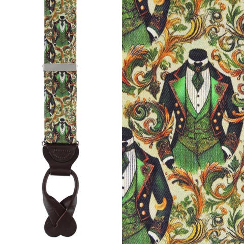 Shall We Dance Silk Novelty Button End Suspenders (Braces)