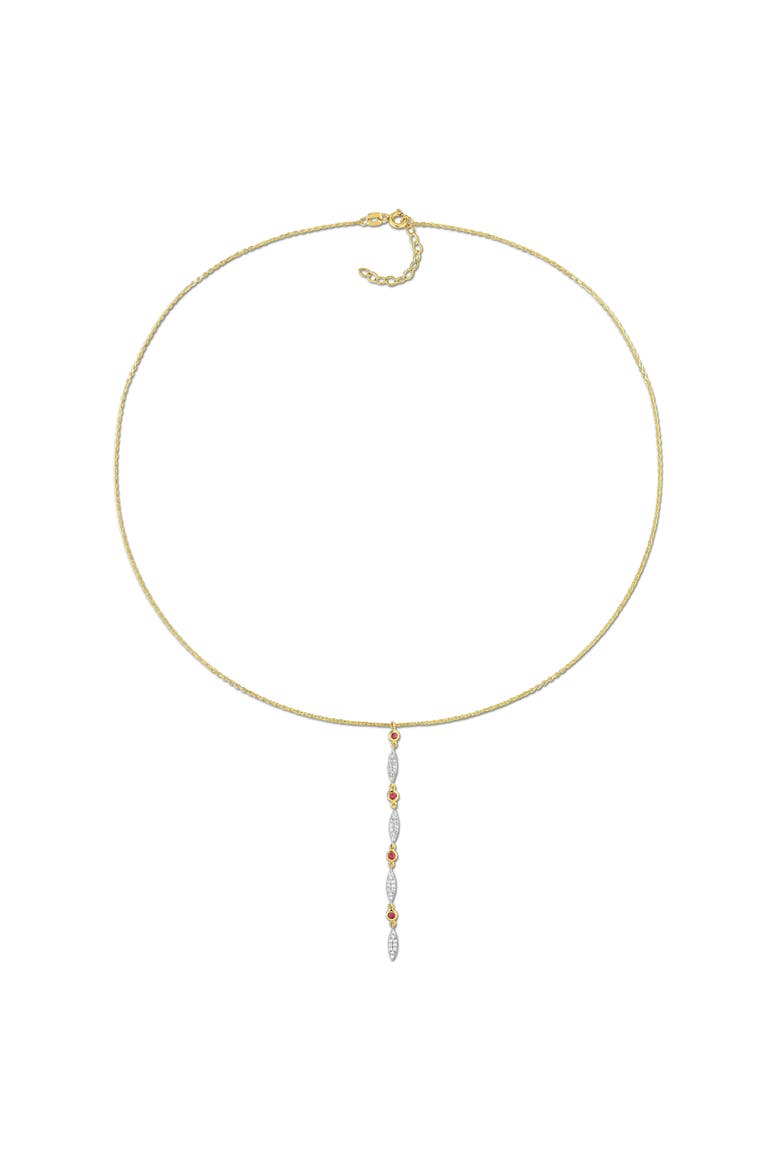 Ruby & Diamond Lariat Necklace 10k, Alternate, color, Ruby