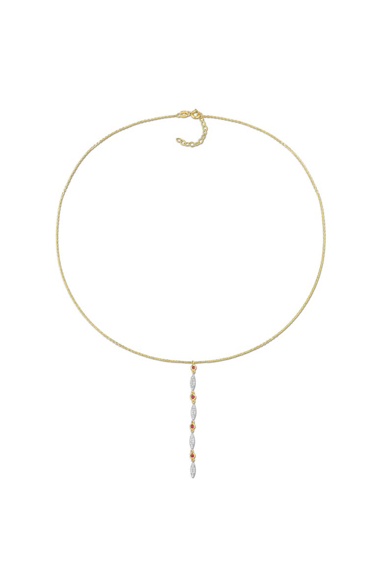 Julianna B. Ruby & Diamond Lariat Necklace 10k, Alternate, color, Ruby