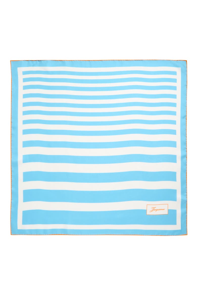 Le Foulard Stripe Silk Scarf, Main, color, PRINT WHITE BLUE STRIPE 3HC