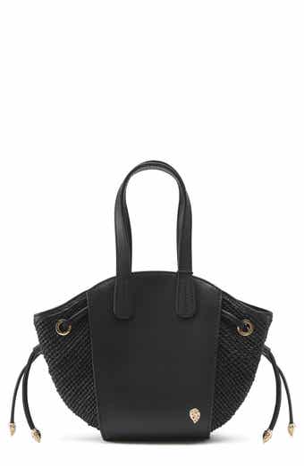 Helen Kaminski Piaf Raffia Trim Leather Tote