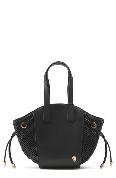 Helen Kaminski Piaf Raffia Trim Leather Tote