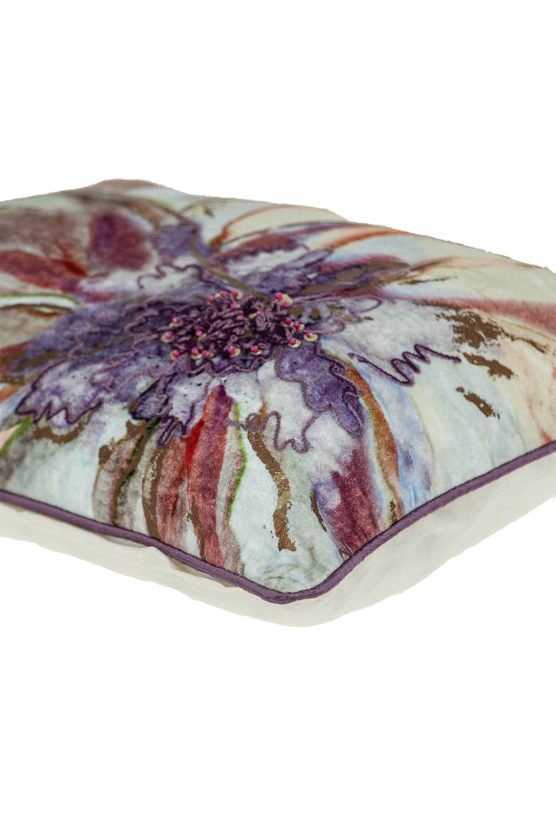 Zinnia Multicolored Throw Pillow, Alternate, color, PURPLE