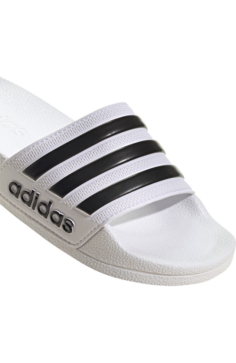 adidas Kids' Adilette Shower Slide Sandal, Alternate, color, Ftwwht/Cbl