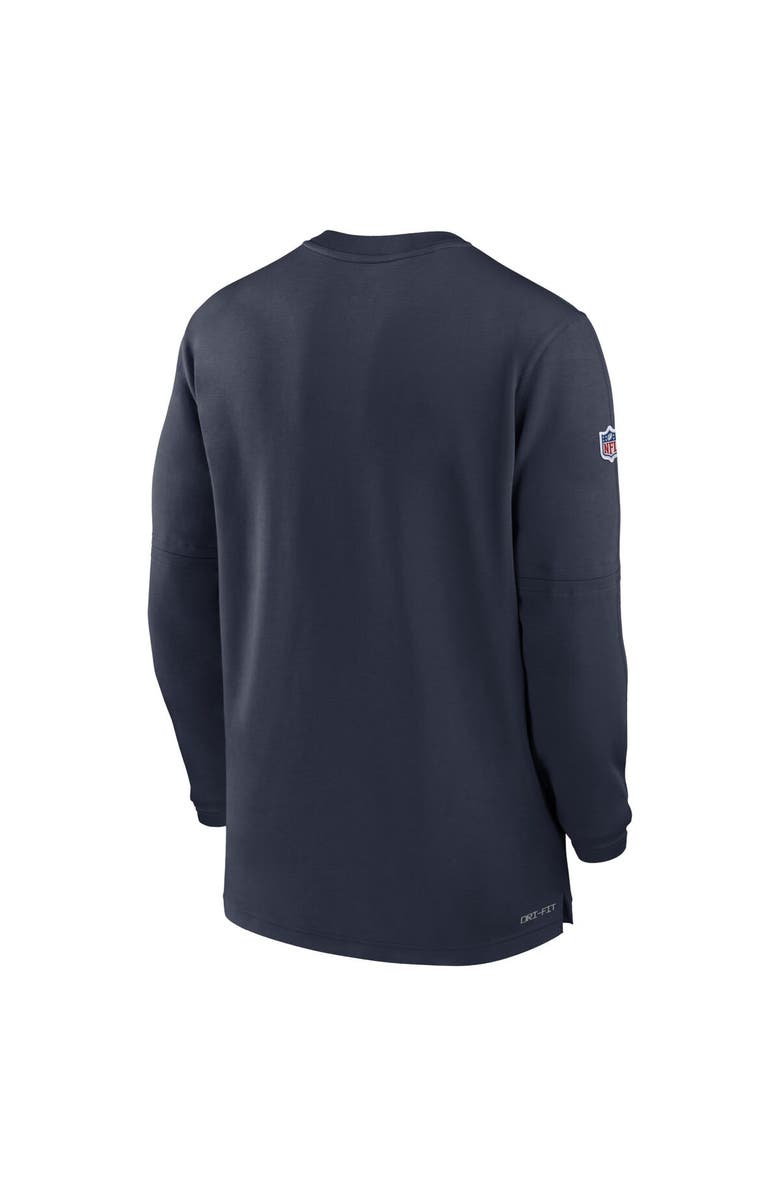 Nike Men's Nike  Navy Chicago Bears 2023 Sideline Performance Long Sleeve Tri-Blend Quarter-Zip Top, Alternate, color, Navy