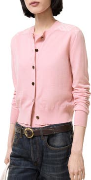 Burberry Check Panel Wool Silk Cardigan