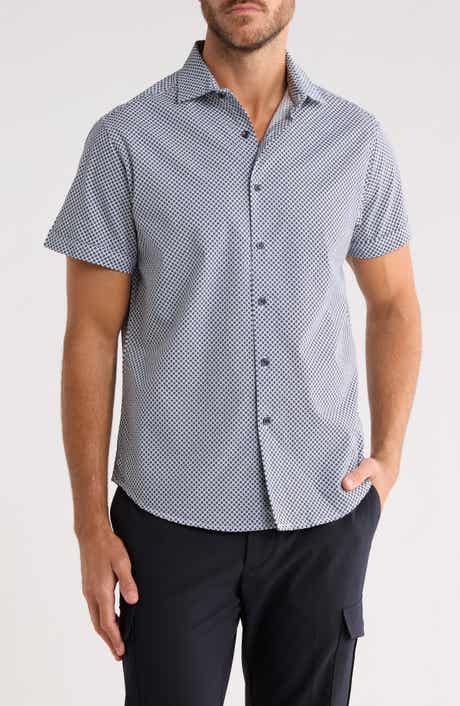 DENIM AND FLOWER Floral Short Sleeve Button-Up Shirt