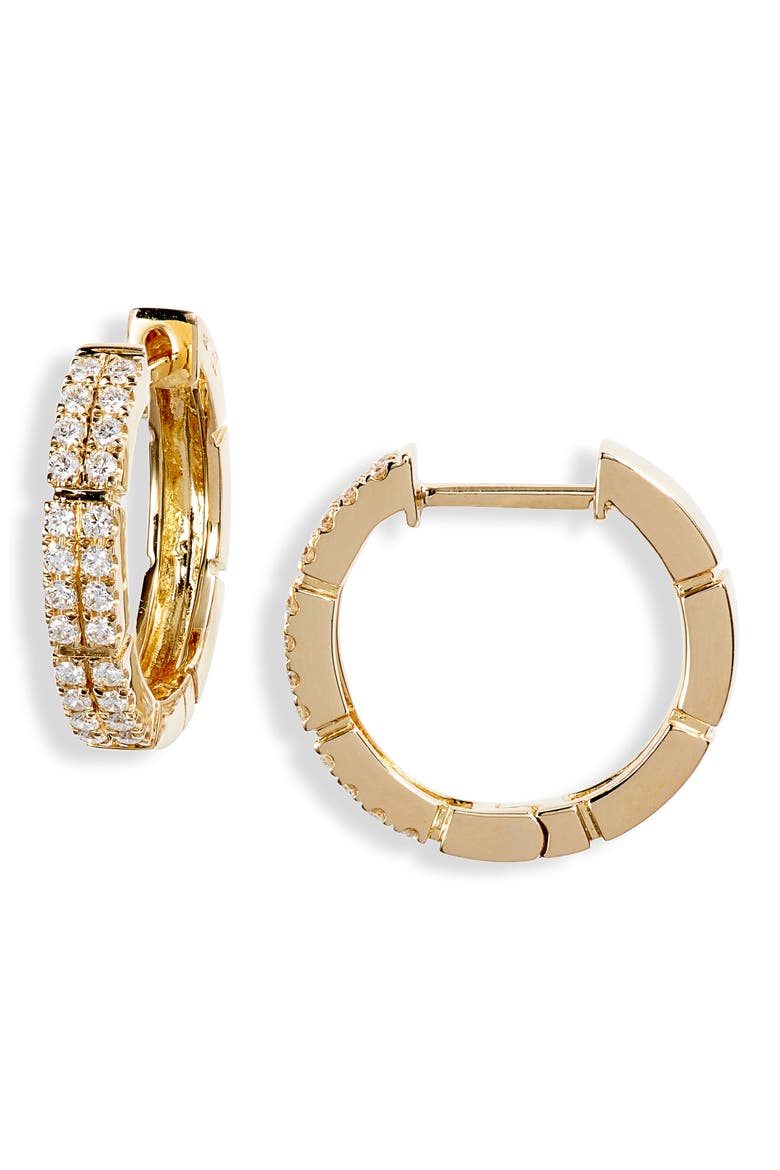 Katherine Pavé Diamond Hoop Earrings (Nordstrom Exclusive), Main, color, YELLOW GOLD/ DIAMOND