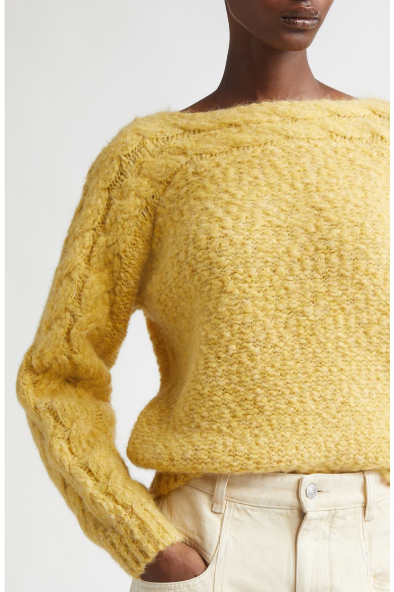 Ponara Cable Knit Sweater, Alternate, color, LIGHT YELLOW
