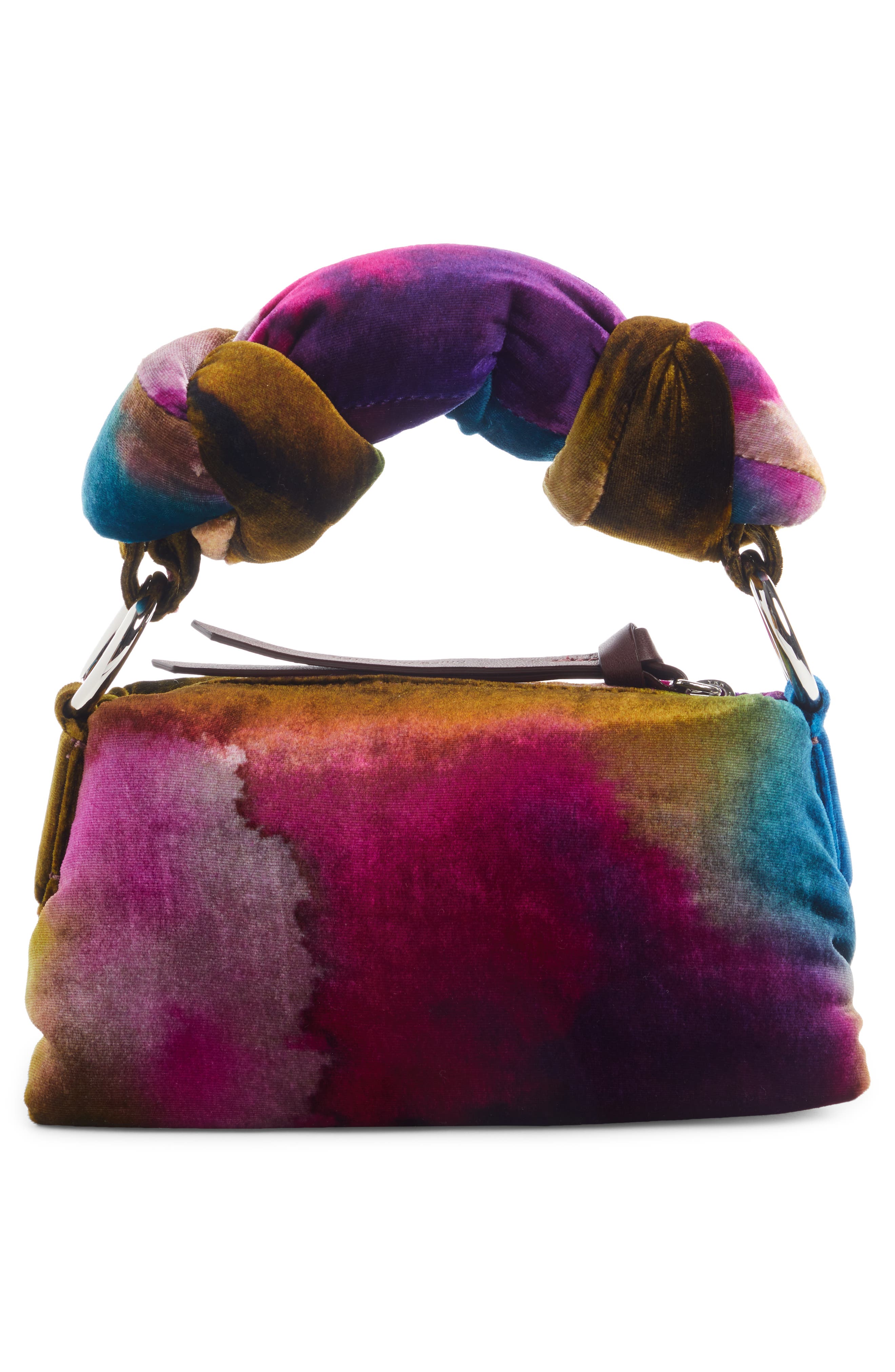 Dries Van Noten Small Knot Handle Tie Dye Velvet Shoulder Bag, Alternate, color, 