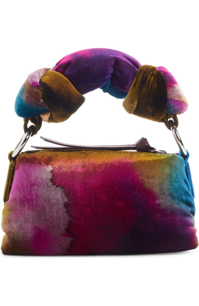 Dries Van Noten Small Knot Handle Tie Dye Velvet Shoulder Bag, Alternate, color,