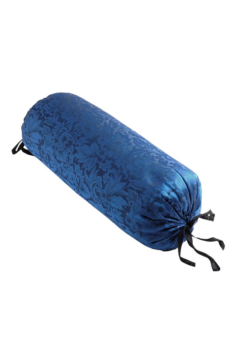 Hugger Mugger Silk Neck Pillow, Main, color, Indigo