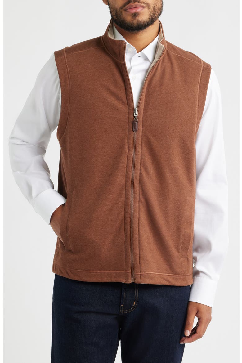 Icon Reversible Knit Cotton Blend Vest, Alternate, color, RUST/ OATMEAL