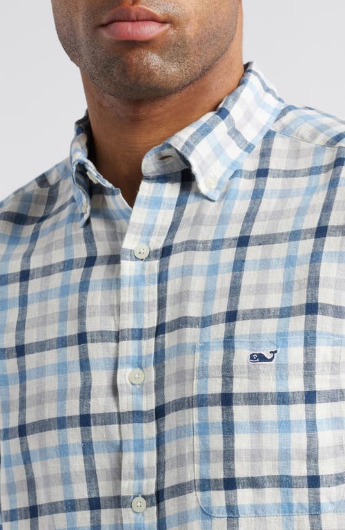 Vineyard Vines Slub Linen Button-down Shirt In Coastline Plaid