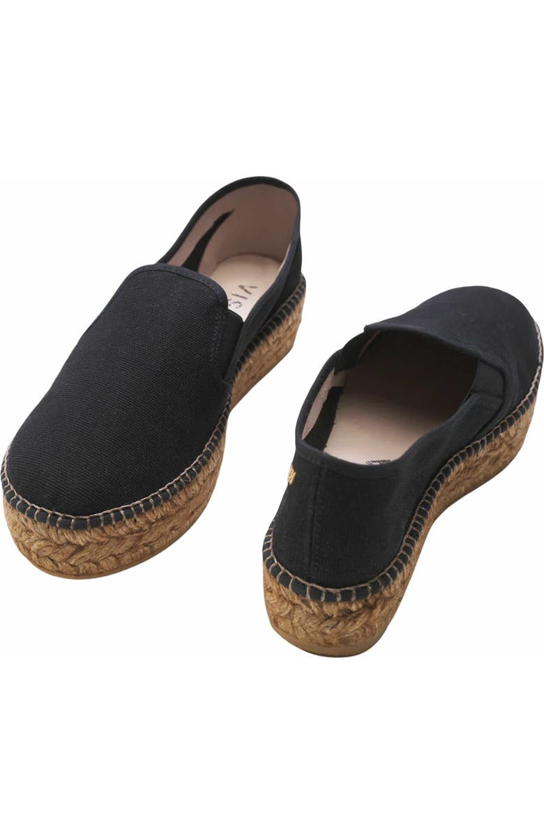 VISCATA Castell Canvas Espadrille Platforms, Alternate, color, Black