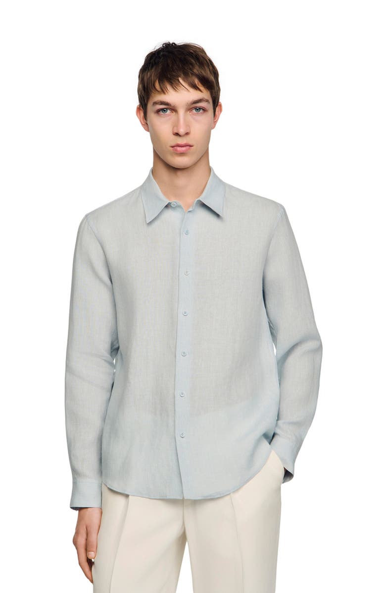 SANDRO Linen shirt, Main, color, Sky Blue