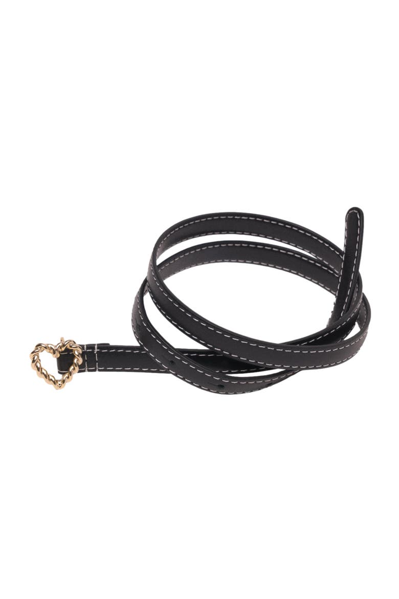 Slim heart belt, Alternate, color, Black