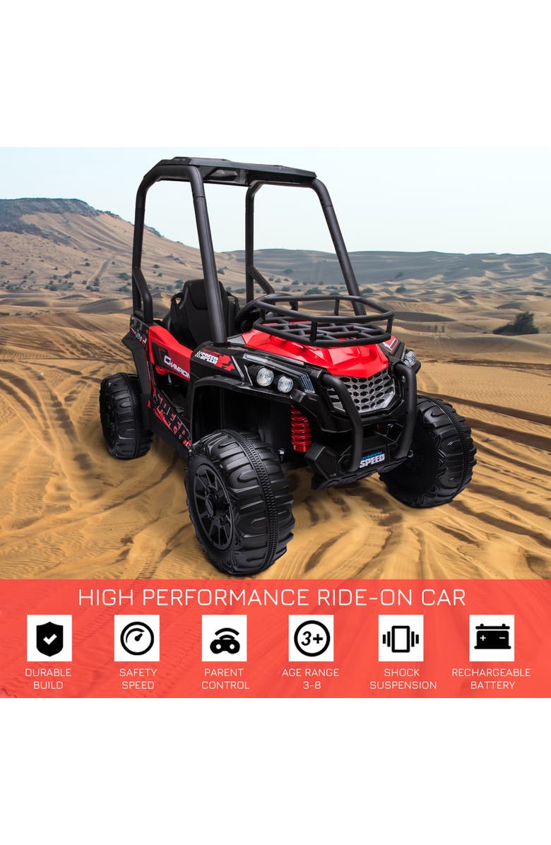 Aosom 12V Kids UTV with Remote Control, Suspension System, Alternate, color, Red