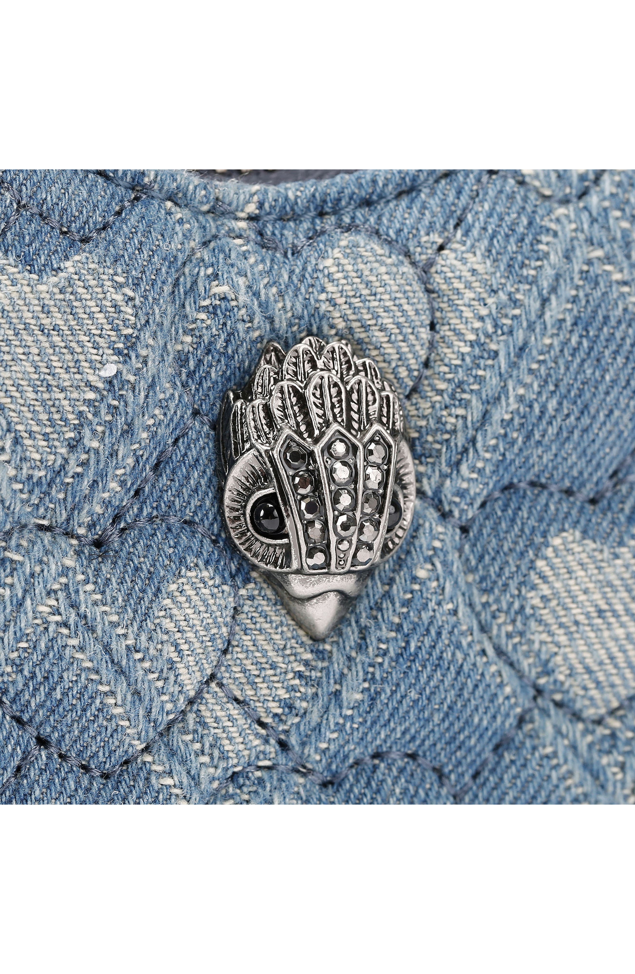 Kurt Geiger London Micro Heart Quilted Denim Crossbody Bag, Alternate, color, 