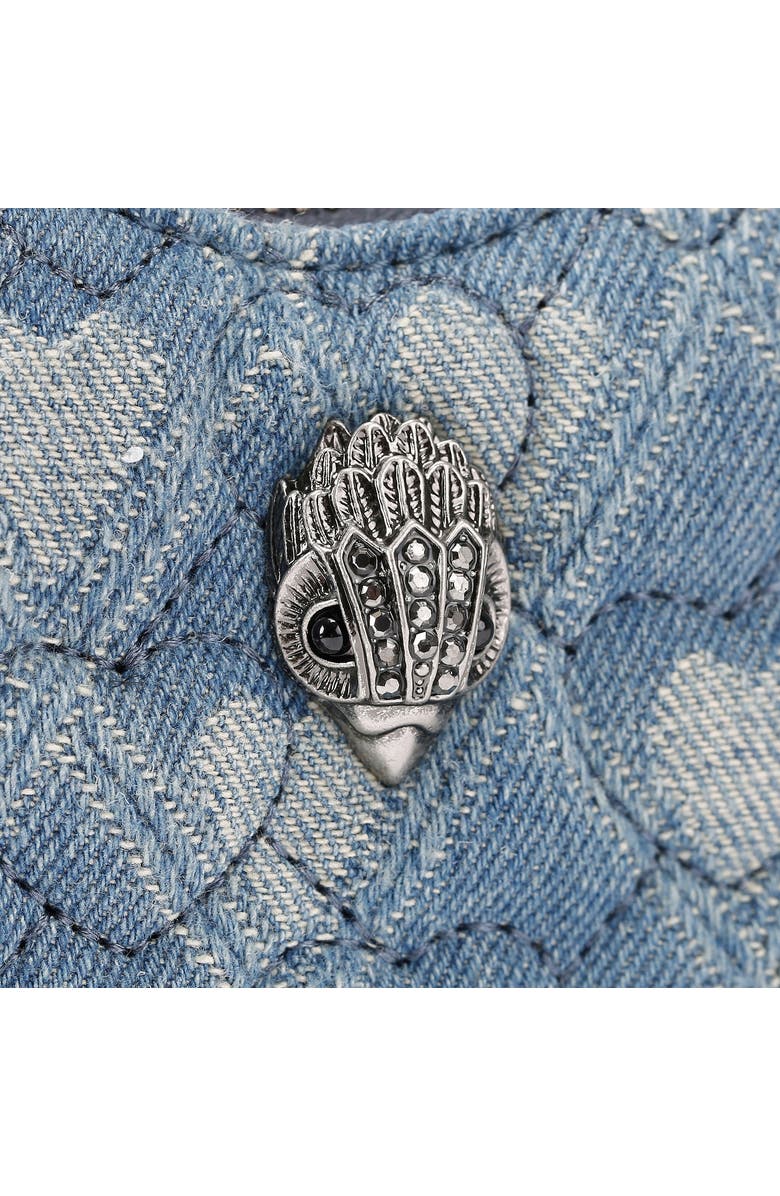 Kurt Geiger London Micro Heart Quilted Denim Crossbody Bag, Alternate, color, Dark Blue