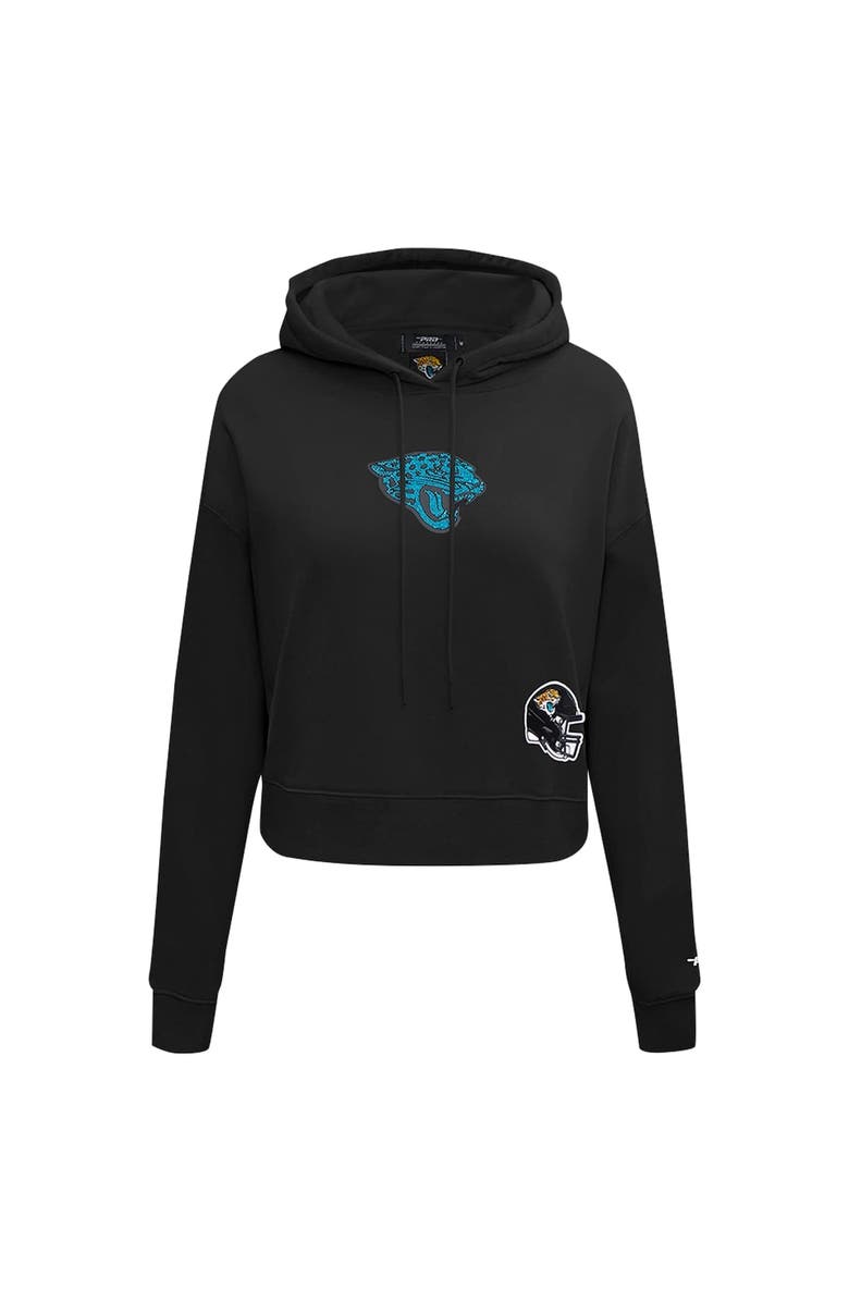 PRO STANDARD Women's Pro Standard Black Jacksonville Jaguars Jeweled Cropped Pullover Hoodie, Alternate, color, Black