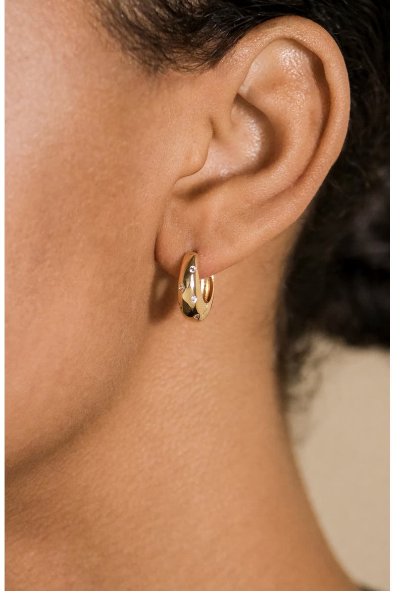 Sierra CZ Hoop Earrings, Alternate, color, GOLD