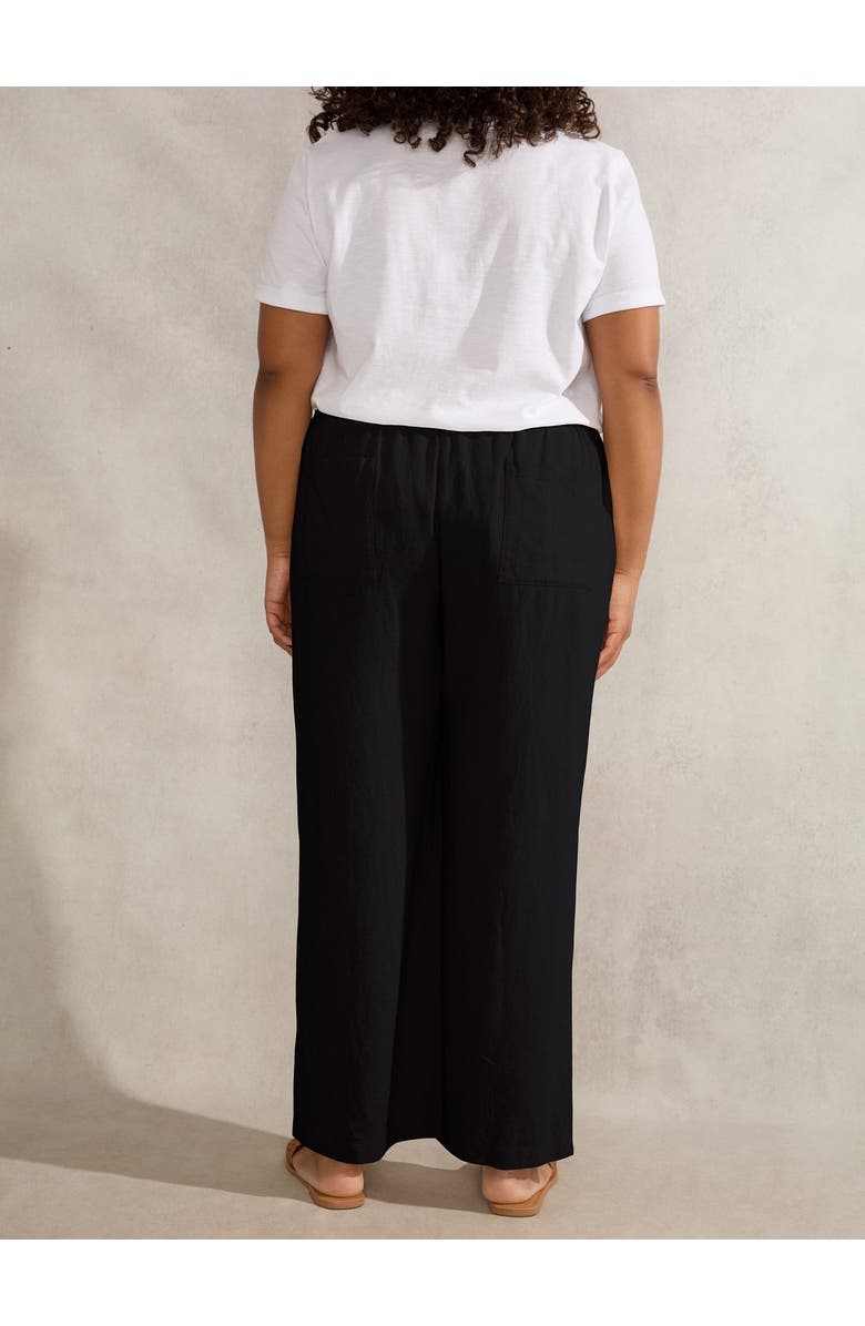 Live Unlimited Linen Full Length Drawstring Pants, Alternate, color, Black