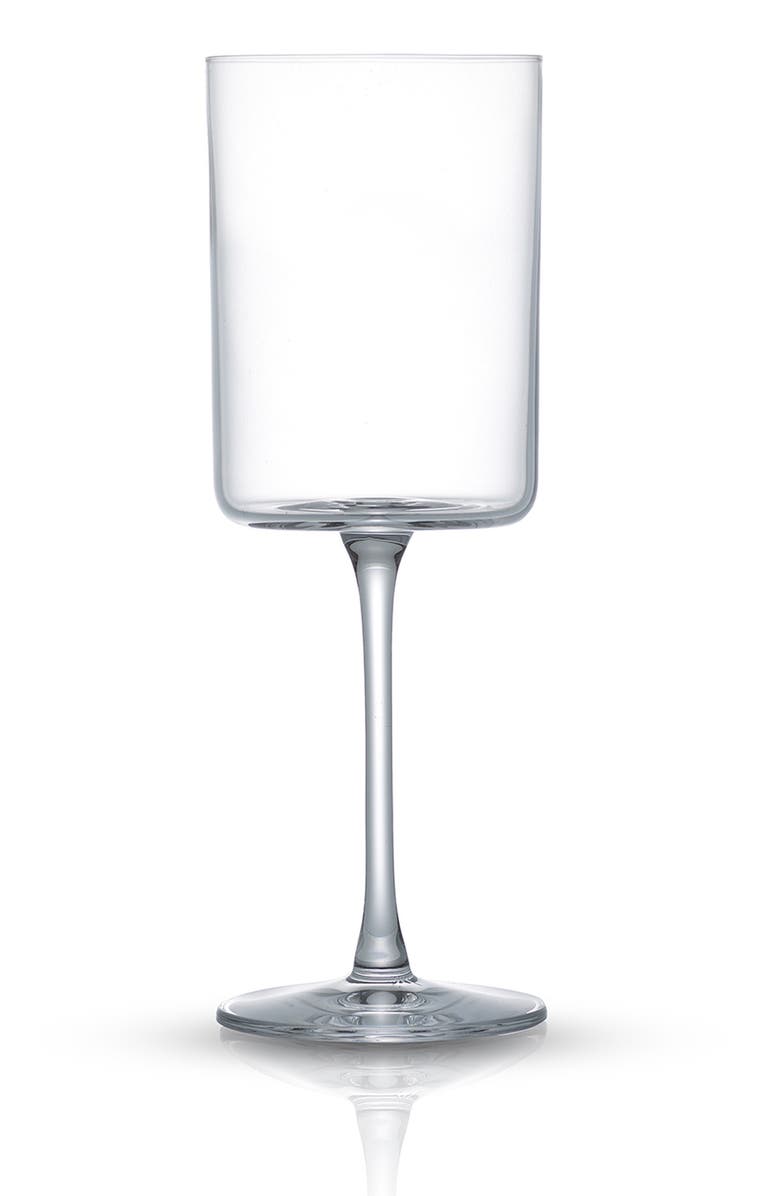 JoyJolt Claire Crystal Cylinder White Wine Glass - Set of 4, Alternate, color, Clear