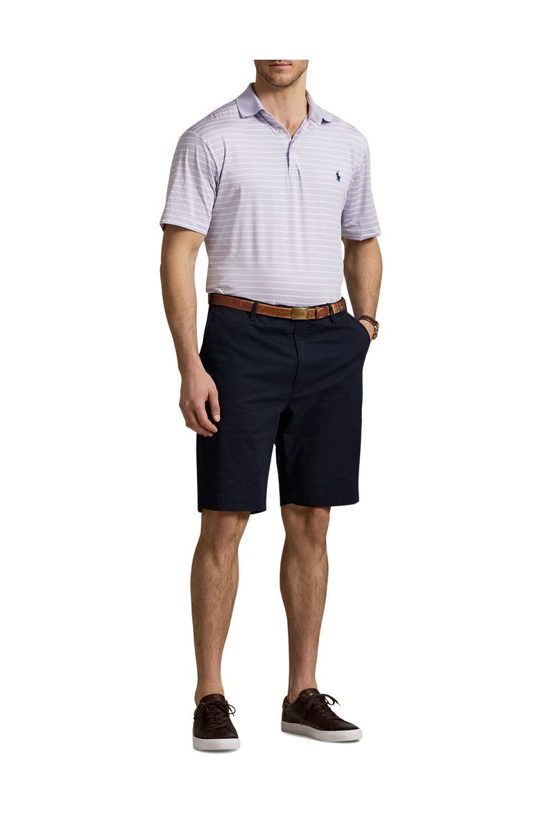 Polo Ralph Lauren Big & Tall Striped Performance Polo Shirt, Alternate, color, Flwr Purp Nd Wht