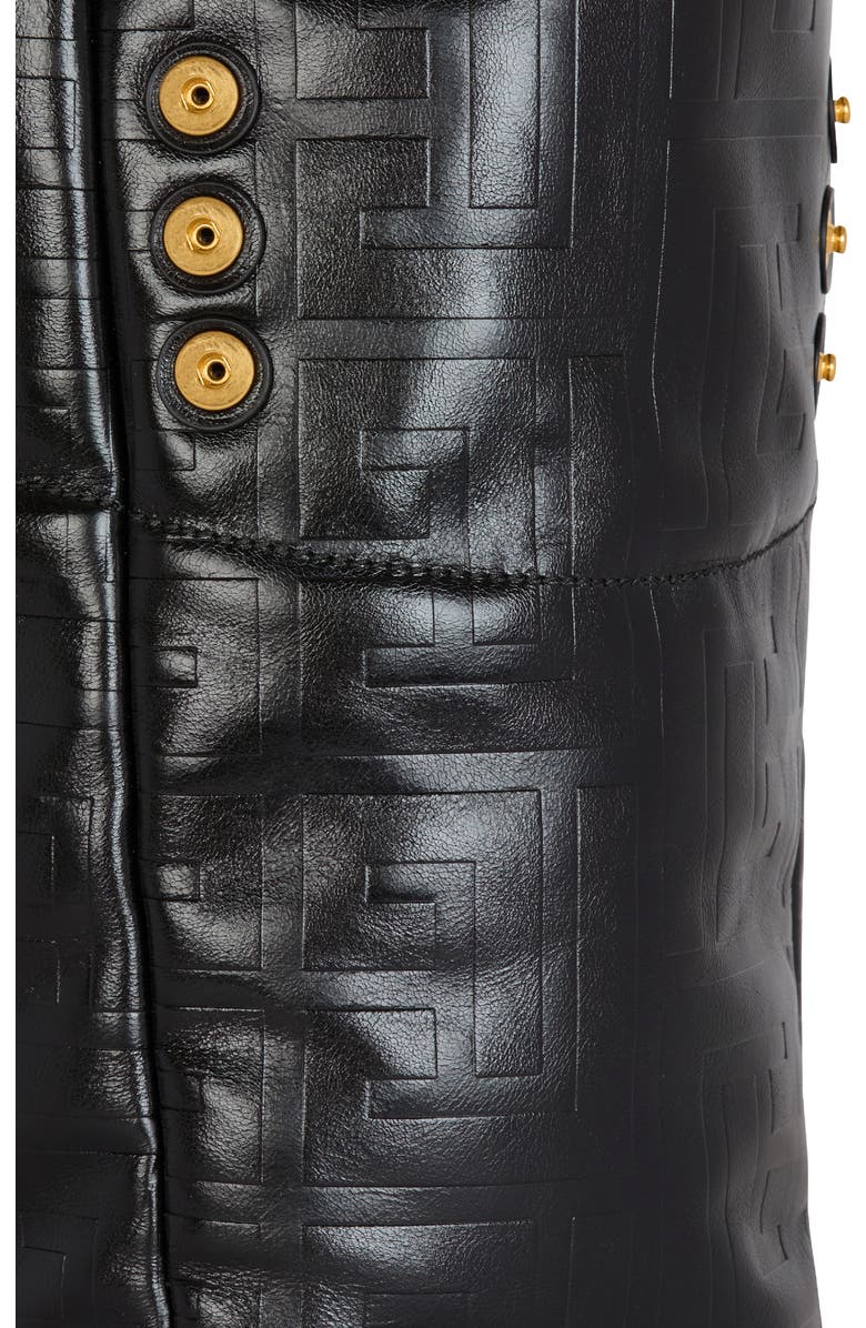 Balmain 1945 Monogram Embossed Soft Leather Tote, Alternate, color,