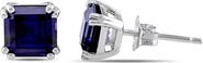 DELMAR Lab-Grown Blue Sapphire Stud Earrings