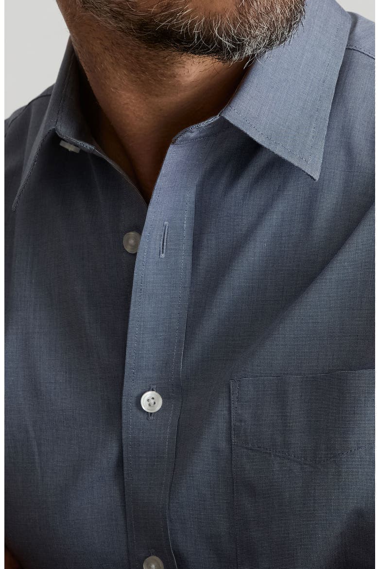 Pio Cesare Navy Microdot Wrinkle Free Cotton Button-Up Shirt, Alternate, color, NAVY