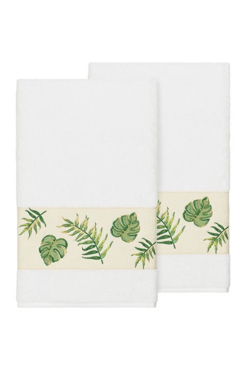 Zoe Embellished Bath Towel - Set of 2 - White