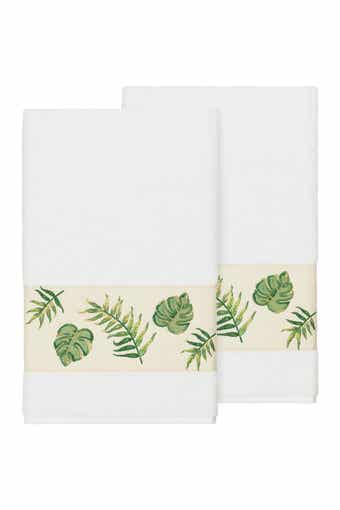 Linum Home Textiles Zoe Embellished Bath Towel - Set of 2 - White