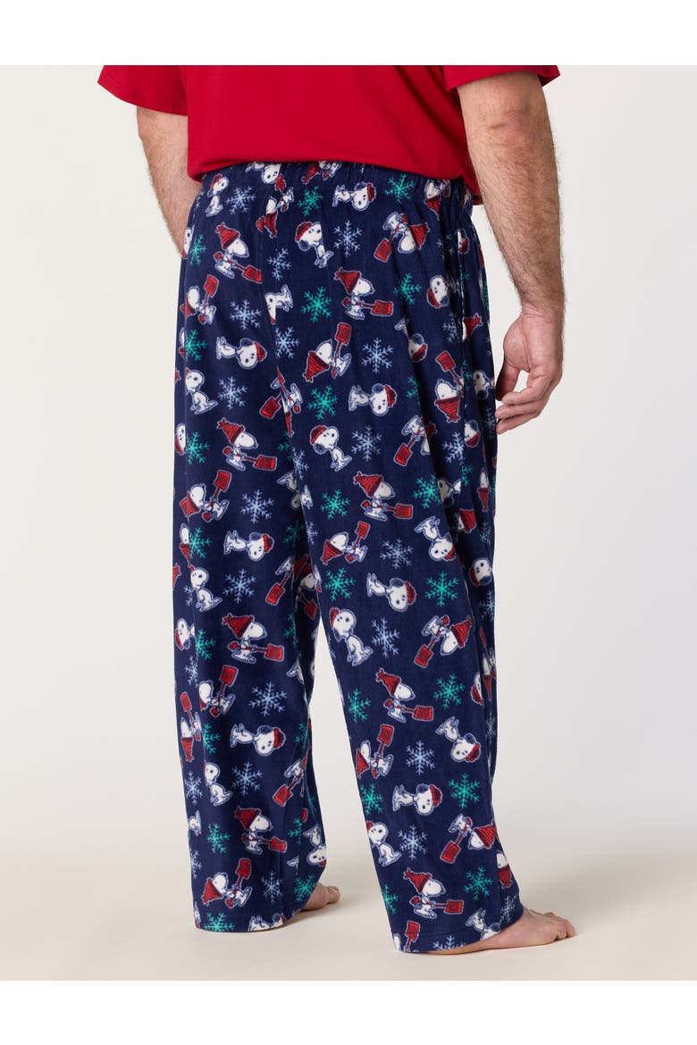 Big & Tall MJC Snoopy Let It Snow Fleece Lounge Pants, Alternate, color, BLUE