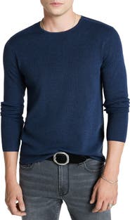 John Varvatos Leira Ribbed Wool & Silk Crewneck Sweater