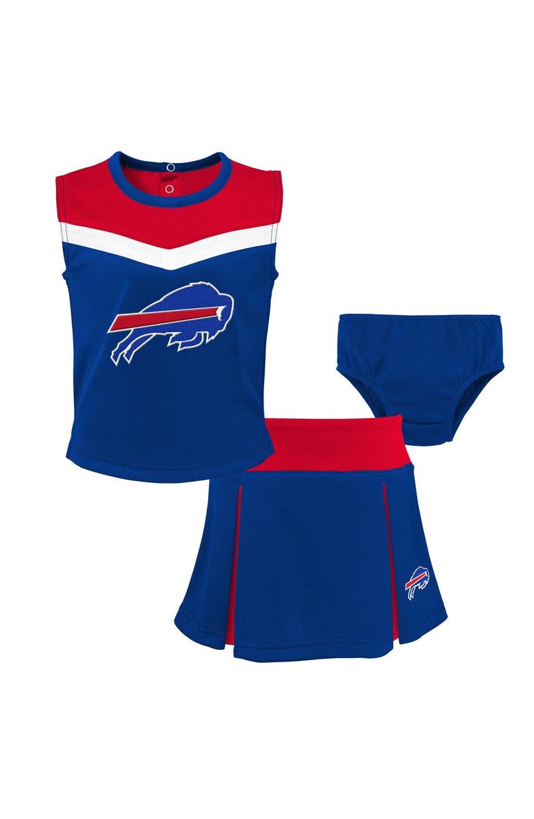 Outerstuff Girls Toddler Royal Buffalo Bills Spirit Cheer Three-Piece Cheerleader Set, Main, color, Royal