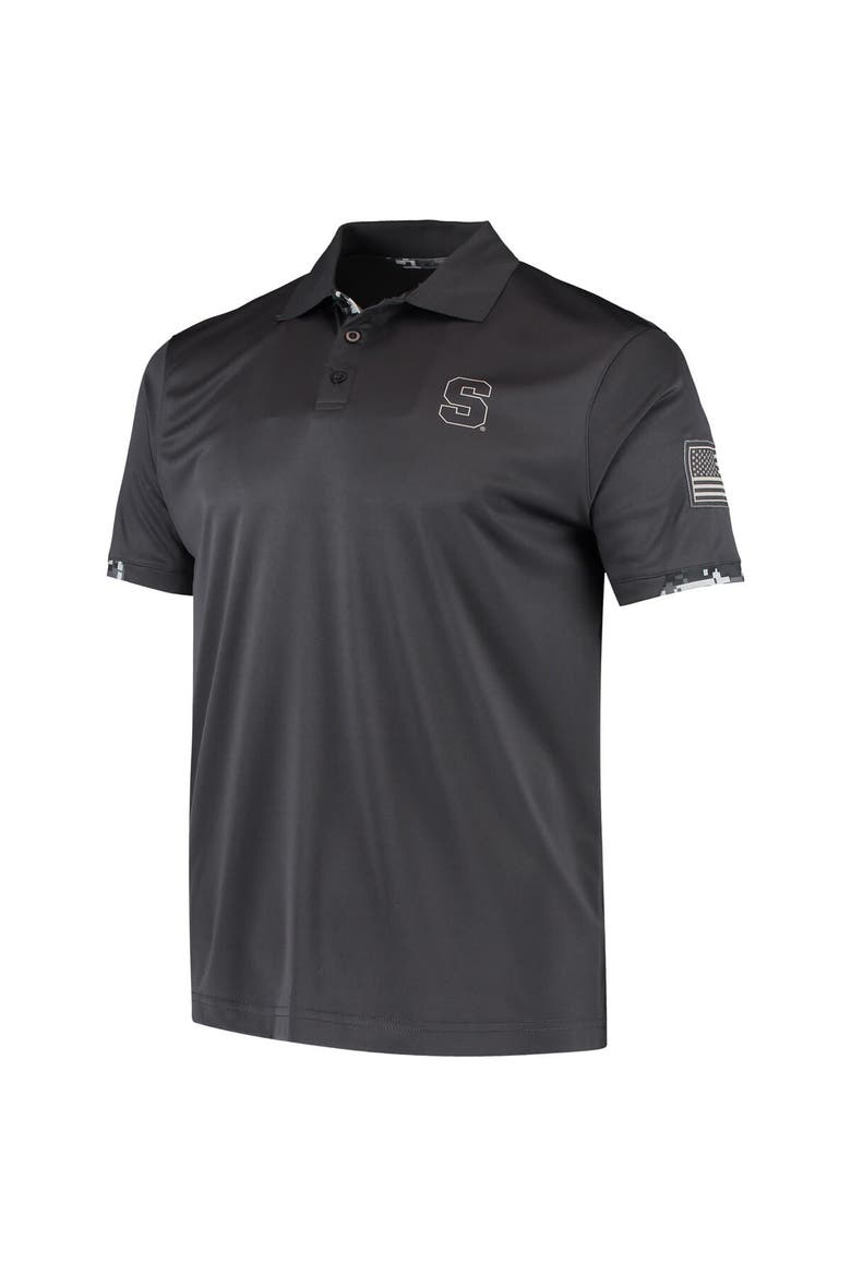 Men's Colosseum Charcoal Syracuse Orange OHT Military Appreciation Digital Camo Polo, Alternate, color, Charcoal